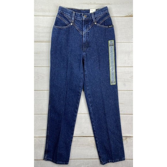 Rockies Denim - Vtg Rockies Jeans 7 Short Rocky Mountain High Rise Western Mom Bareback Dark NWT
